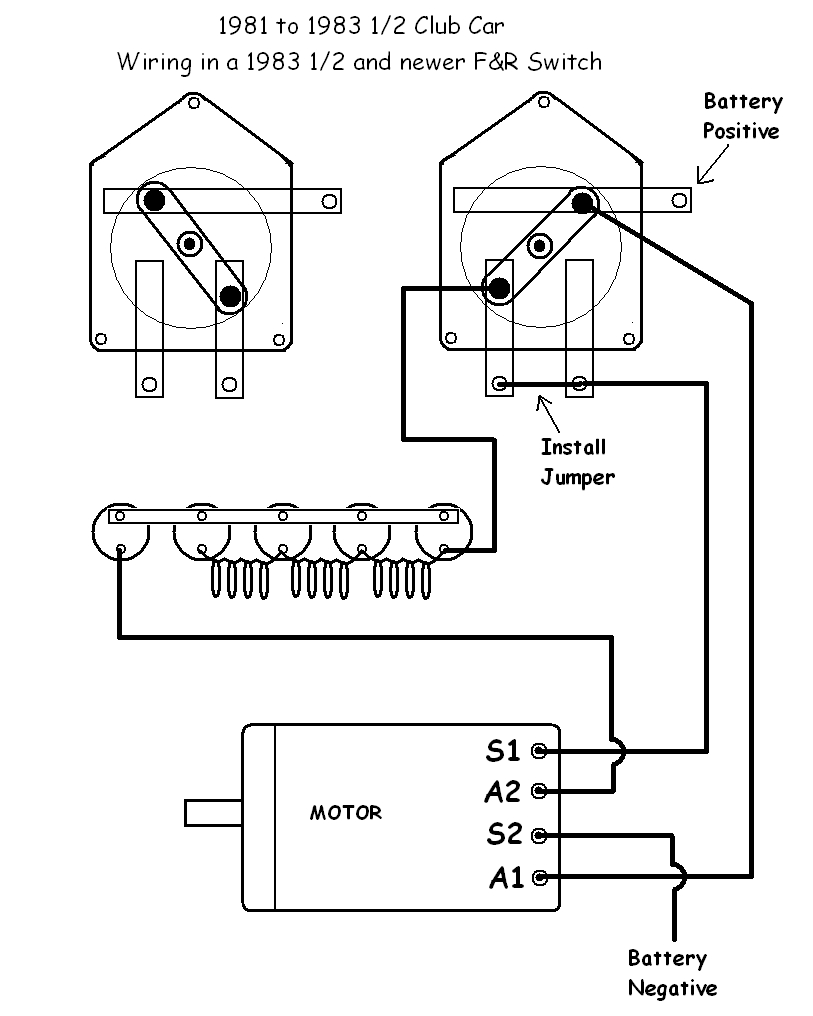 89-93? Club Car F&R Switch Wiring To Go With This Schematic | Cartaholics Golf  Cart Forum